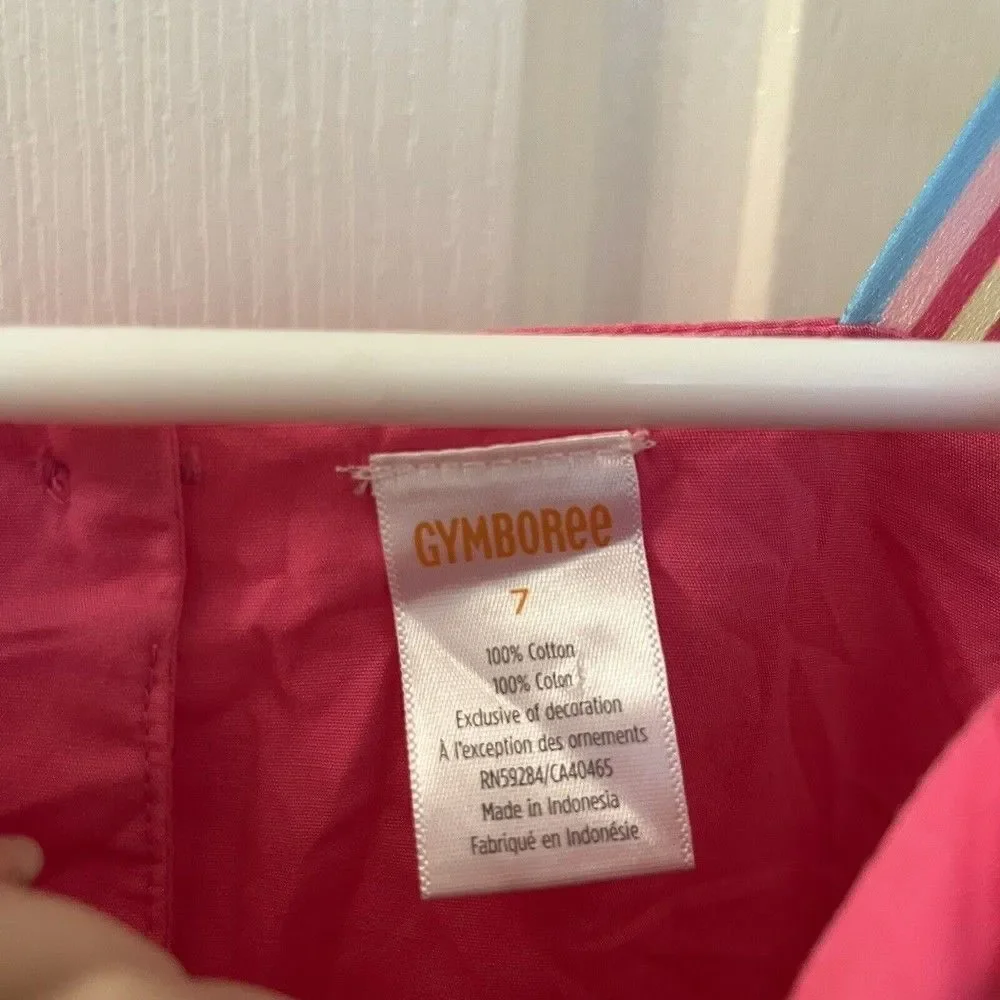 Gymboree Pink Poplin Tiered Dress Hello Cupcake Girls Size 7